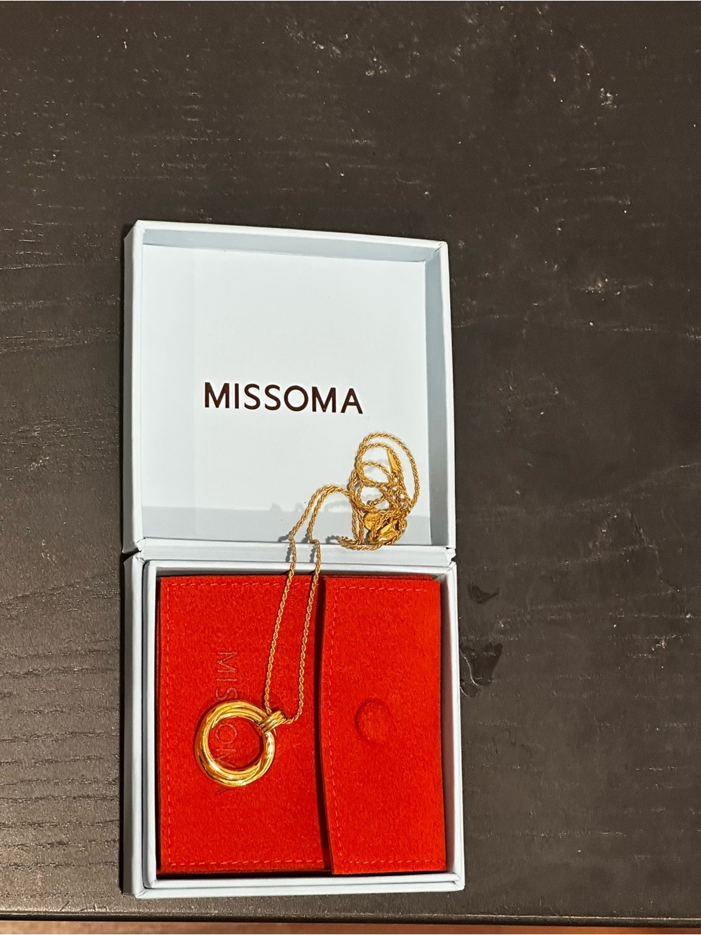 Missoma Gold Double Ring Pendant Necklace